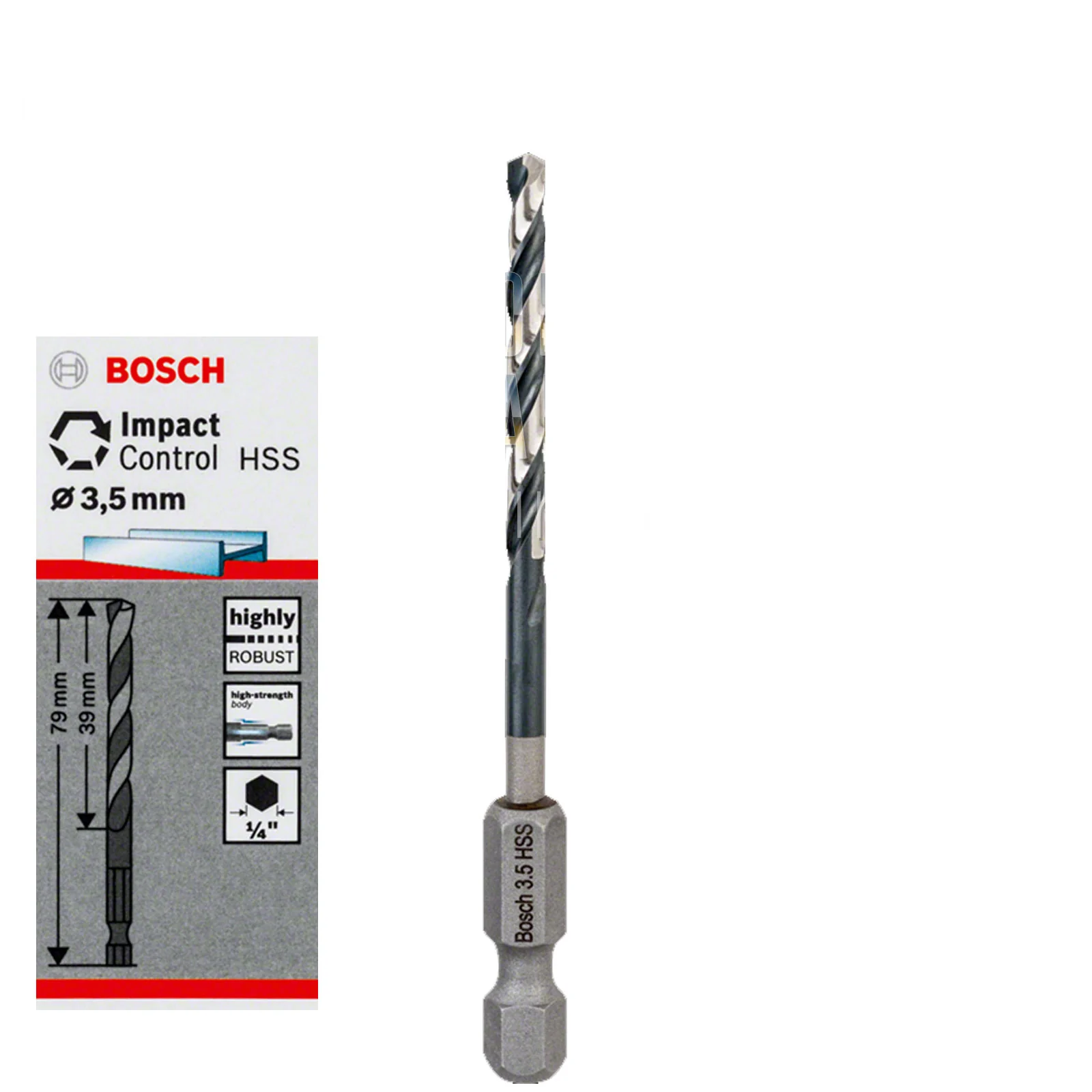 Bosch HSS HEX Shank Drill Bits Metal Steel 1/4" End Impact Control 2mm-10mm - Image 11