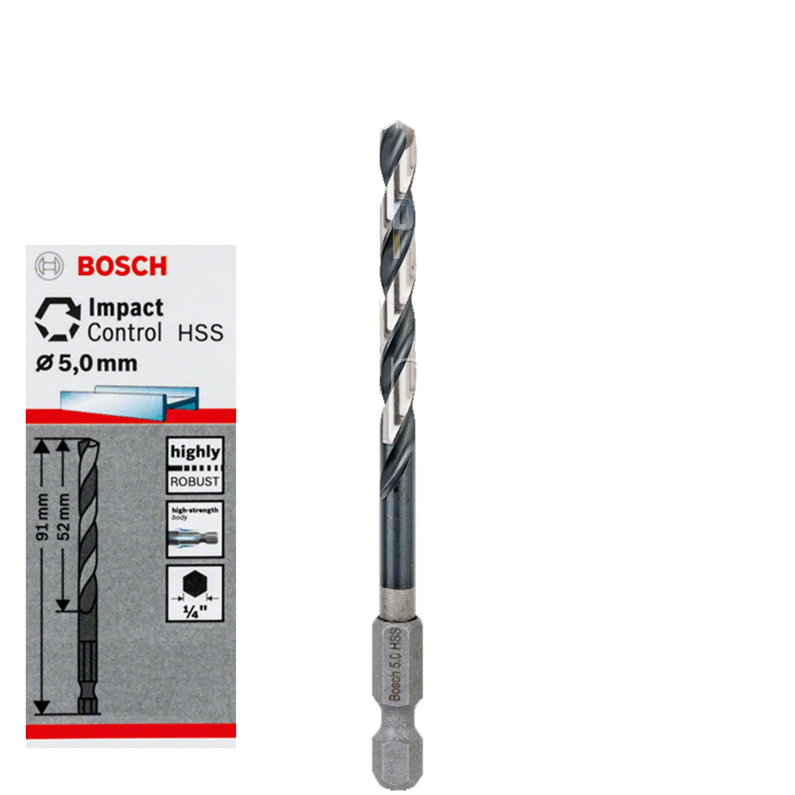 Bosch HSS HEX Shank Drill Bits Metal Steel 1/4" End Impact Control 2mm-10mm - Image 13