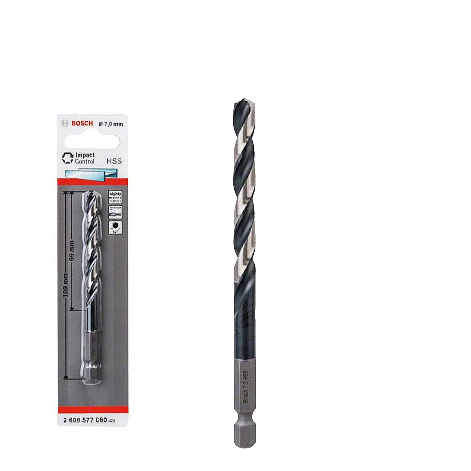 Bosch HSS HEX Shank Drill Bits Metal Steel 1/4" End Impact Control 2mm-10mm - Image 15