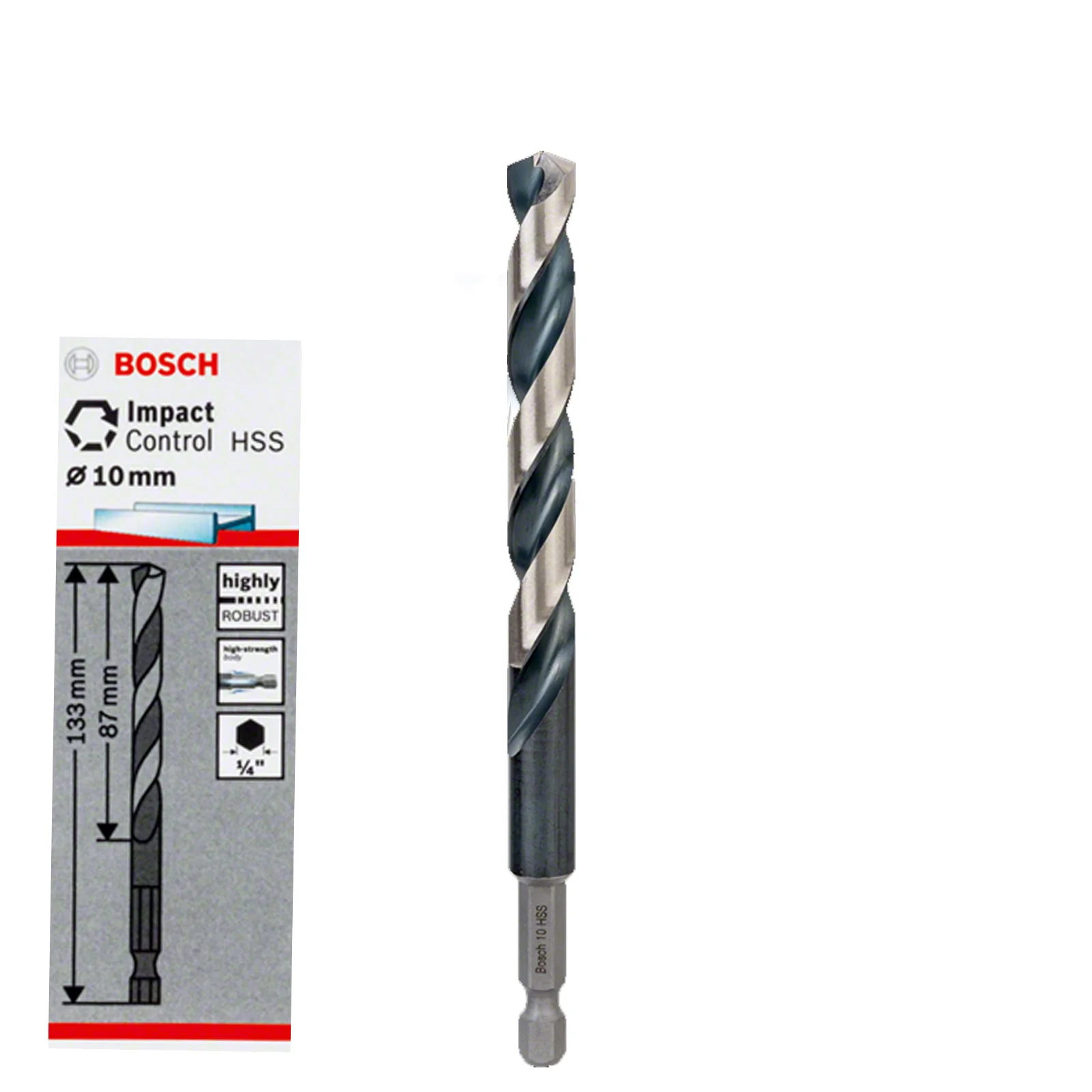 Bosch HSS HEX Shank Drill Bits Metal Steel 1/4" End Impact Control 2mm-10mm - Image 17