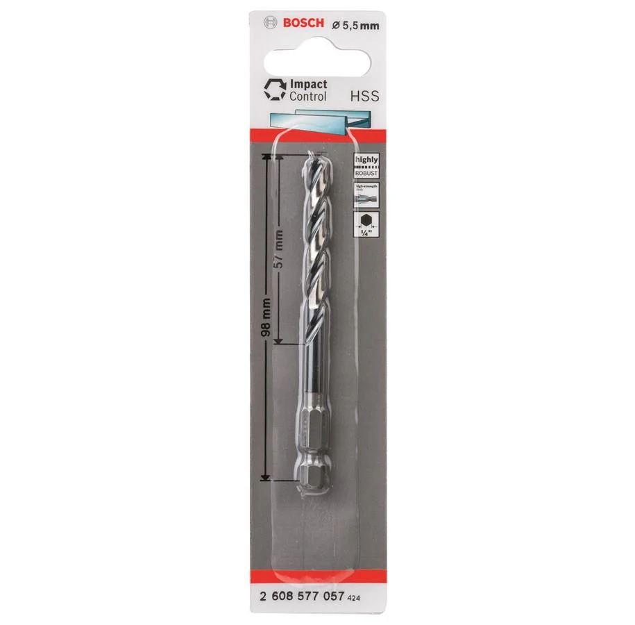 Bosch HSS HEX Shank Drill Bits Metal Steel 1/4" End Impact Control 2mm-10mm - Image 4