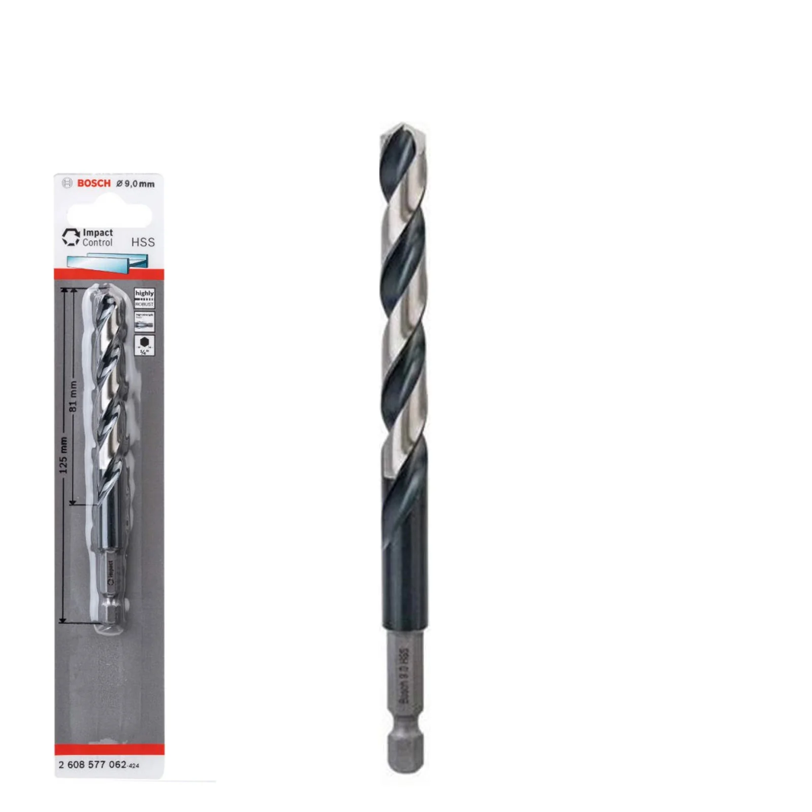 Bosch HSS HEX Shank Drill Bits Metal Steel 1/4" End Impact Control 2mm-10mm - Image 8
