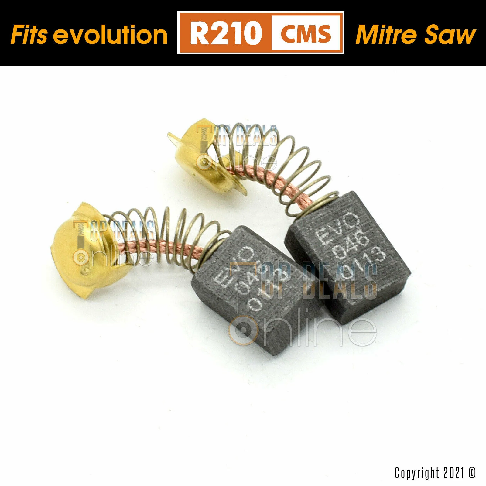 Carbon Brushes for Evolution R210CMS F210CMS 210mm TCT Compound Sliding Mitre Saw - Image 3