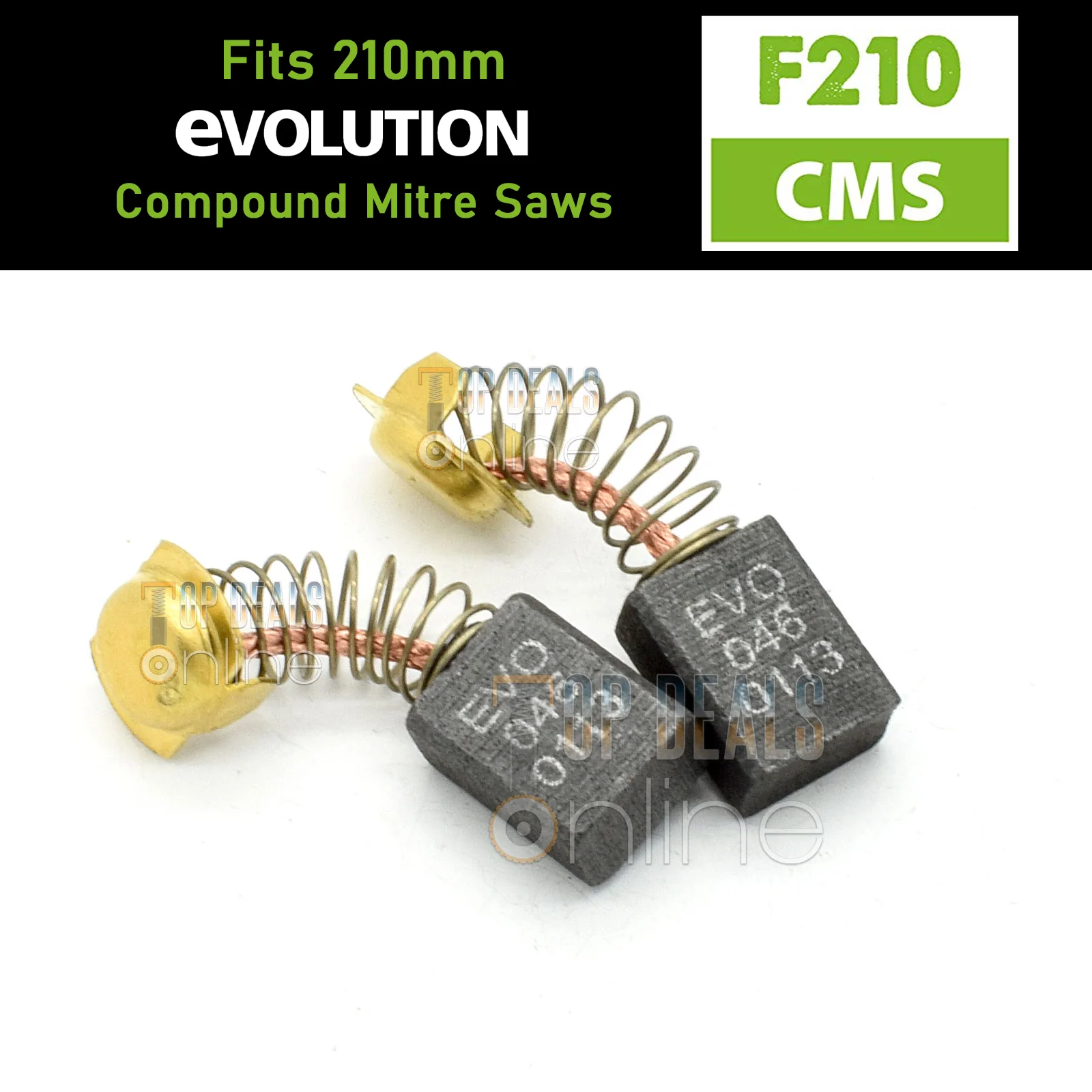 Carbon Brushes for Evolution R210CMS F210CMS 210mm TCT Compound Sliding Mitre Saw - Image 5