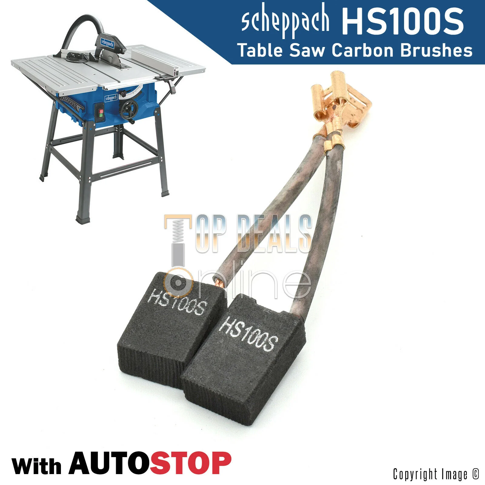 Carbon Brushes for Scheppach HS100S Table Saw 10" 255mm 2000w with AUTOSTOP⛔ - Image 2