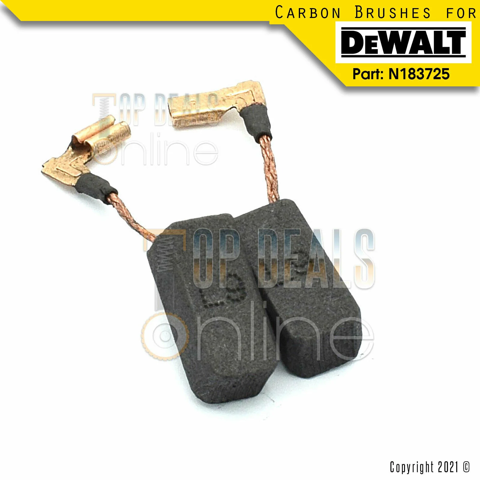 Carbon Brushes to fit Dewalt Angle Grinders DWE4050 DWE4051 DWE4887N DWE4056 DWE4057 DWE4157 - Image 2