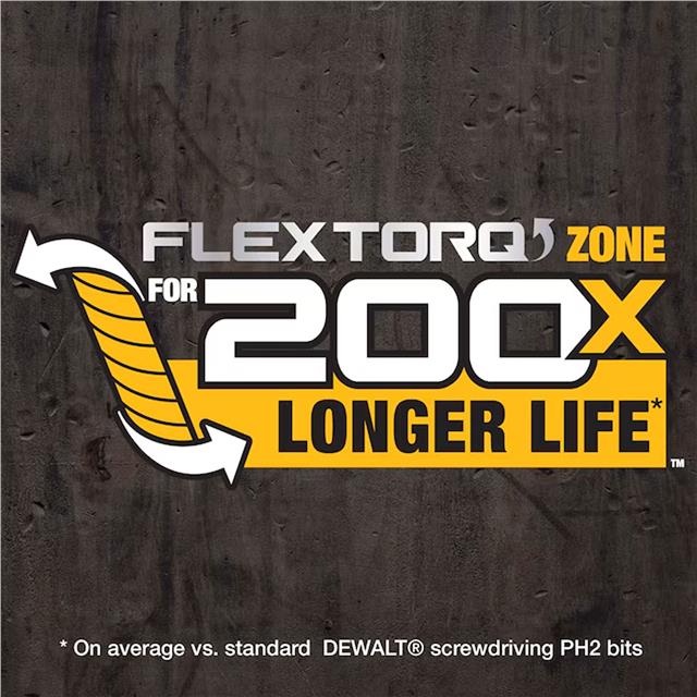 DeWALT FLEXTORQ Impact Magnetic Bit Holder PH2 57mm Screwdriver Bit Set - Image 4