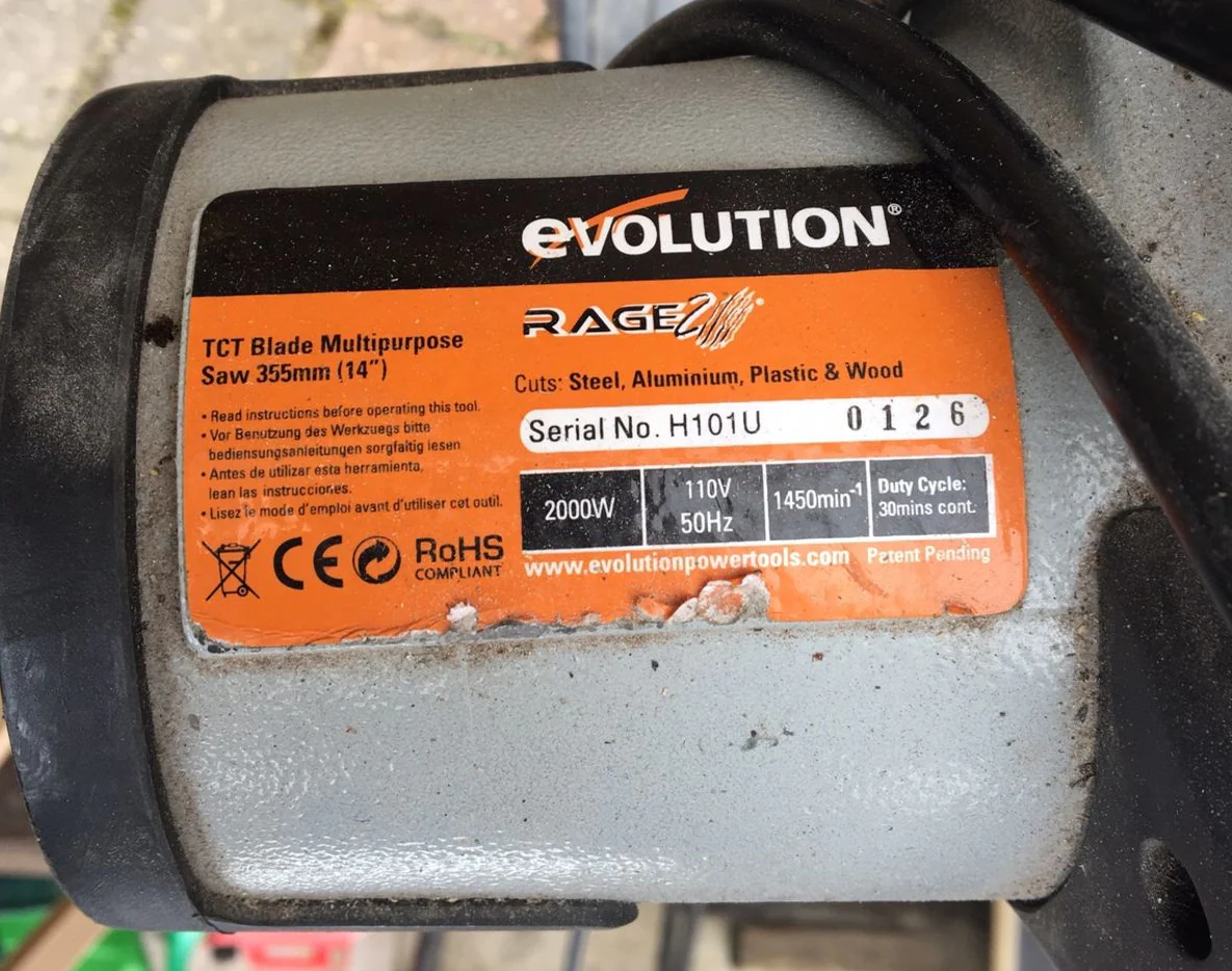 Carbon Brushes for Evolution RAGE 2 & EVOSAW355 Cut Off Chop Saws 355mm 085-0059 R2S29 - Image 3