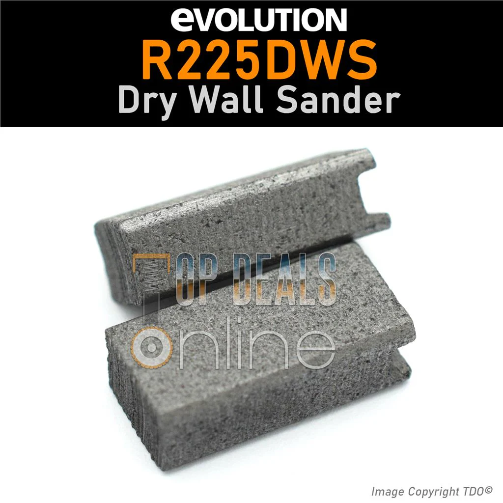 Evolution R255DWS Carbon Brushes for Telescopic Dry Wall Sander 225mm 078-0333 - Image 2