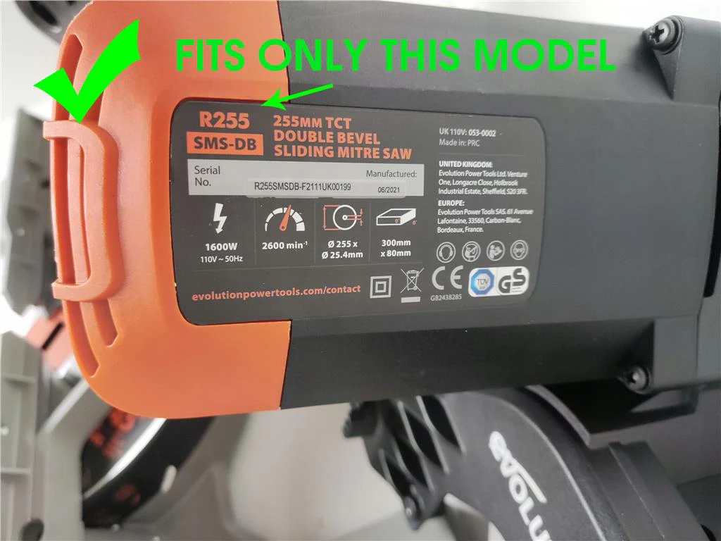 Evolution R255SMS-DB+ Carbon Brushes 255mm TCT Double Bevel Sliding Mitre Saw - Image 3