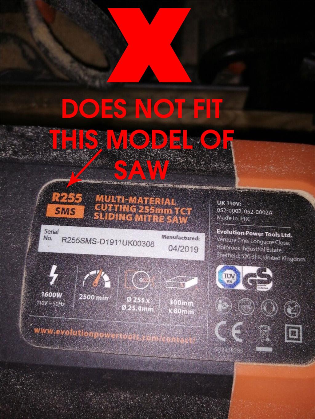 Evolution R255SMS-DB+ Carbon Brushes 255mm TCT Double Bevel Sliding Mitre Saw - Image 4