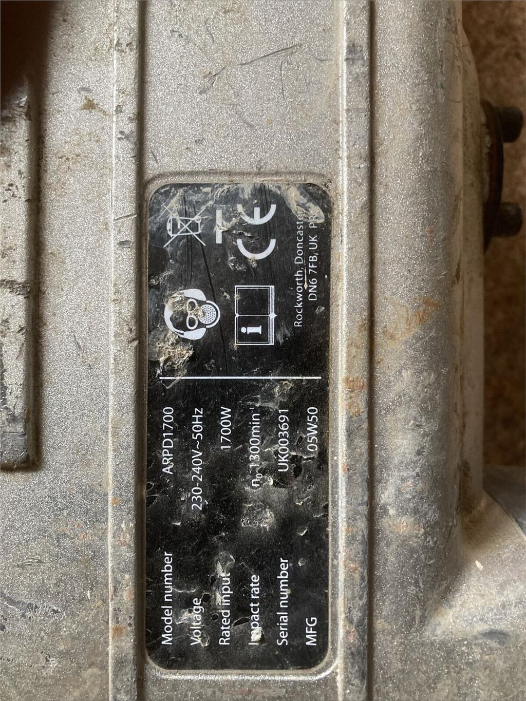 GENUINE Rockworth ARPD1700 Concrete Breaker Trigger Switch Lock Release 240v - Image 3