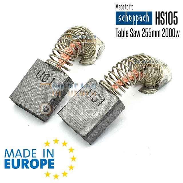 HIGH Quality Carbon Brushes for Scheppach HS105 Table Saw 10" 255mm Made in EU - Image 2